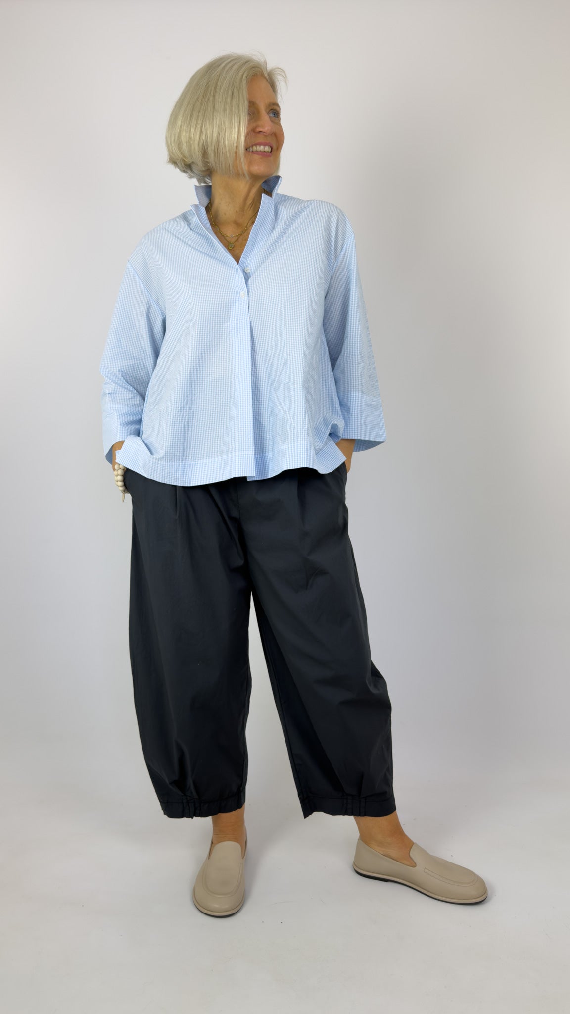 Mama b Ottobre Shirt Celeste Check