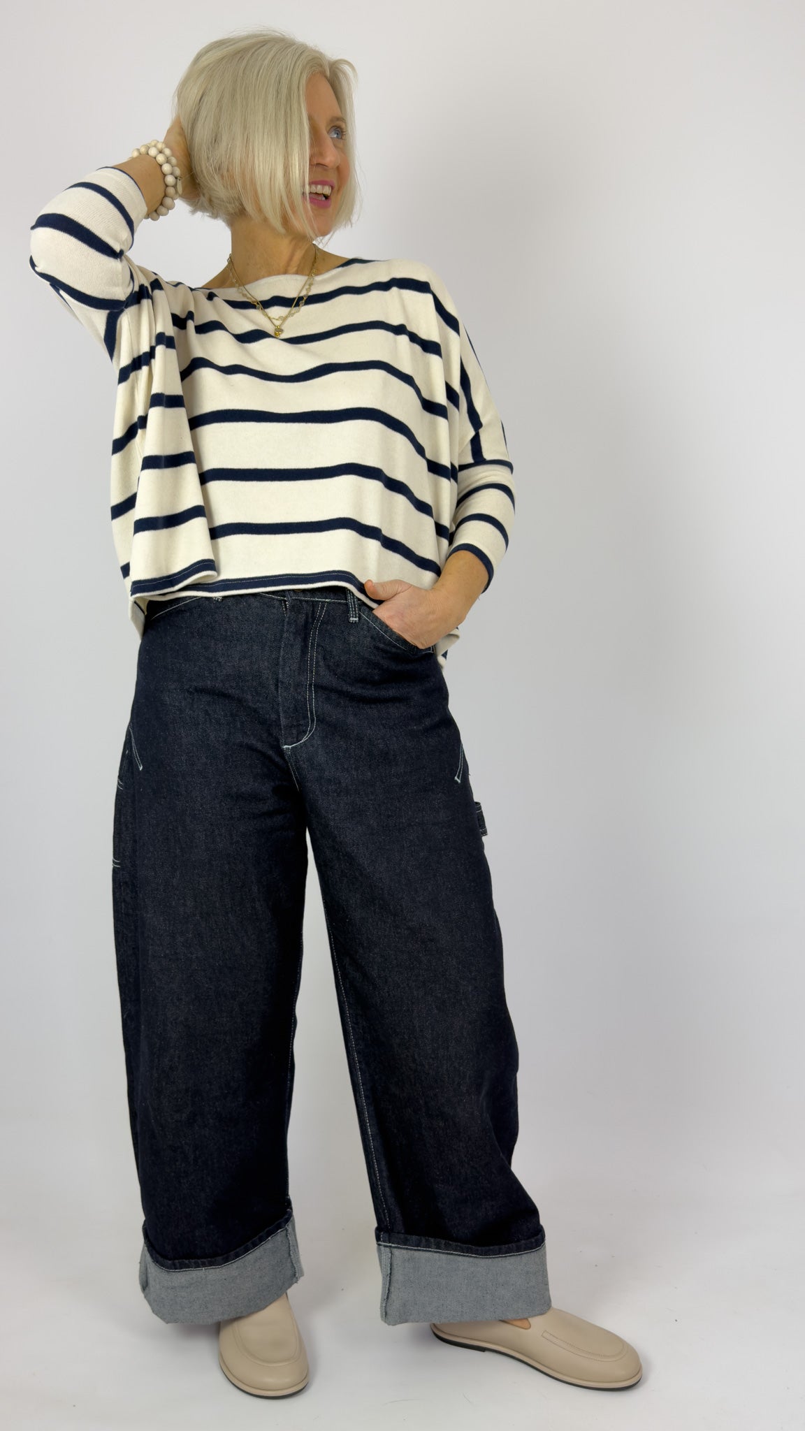 Mama b Kira Jumper Blue Stripe