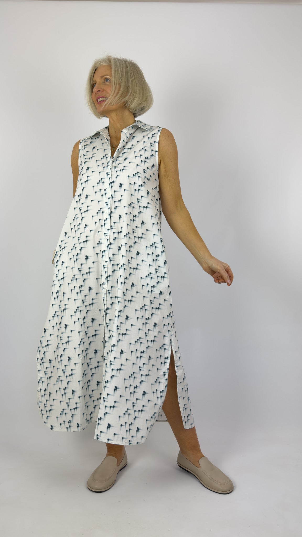 Humility Jira Dress Marine/White