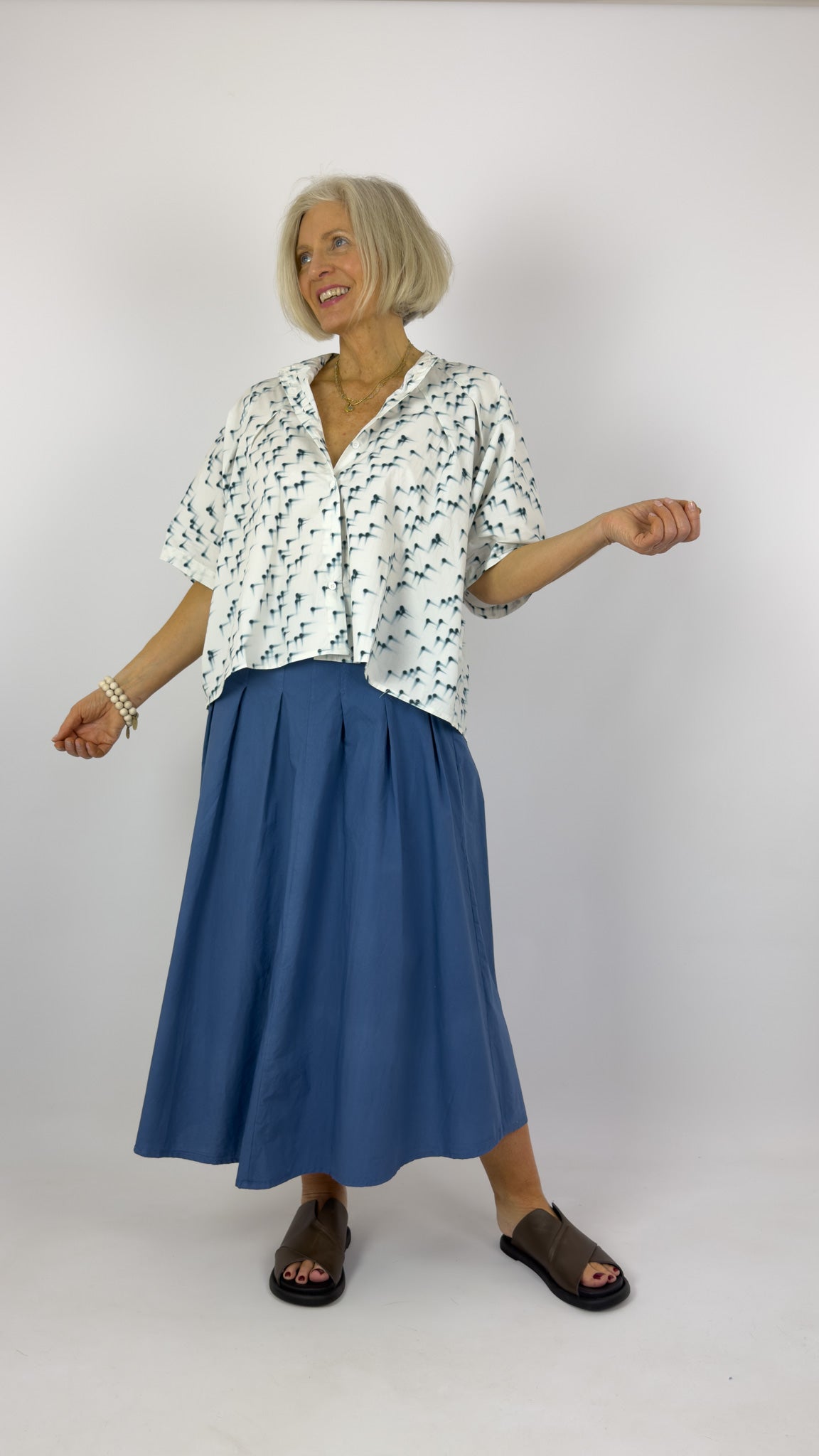 Humility Juno Shirt Marine/White