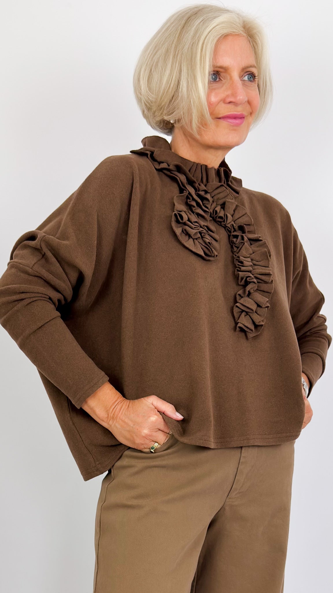 Neirami 304 Ruched Jumper Tobacco