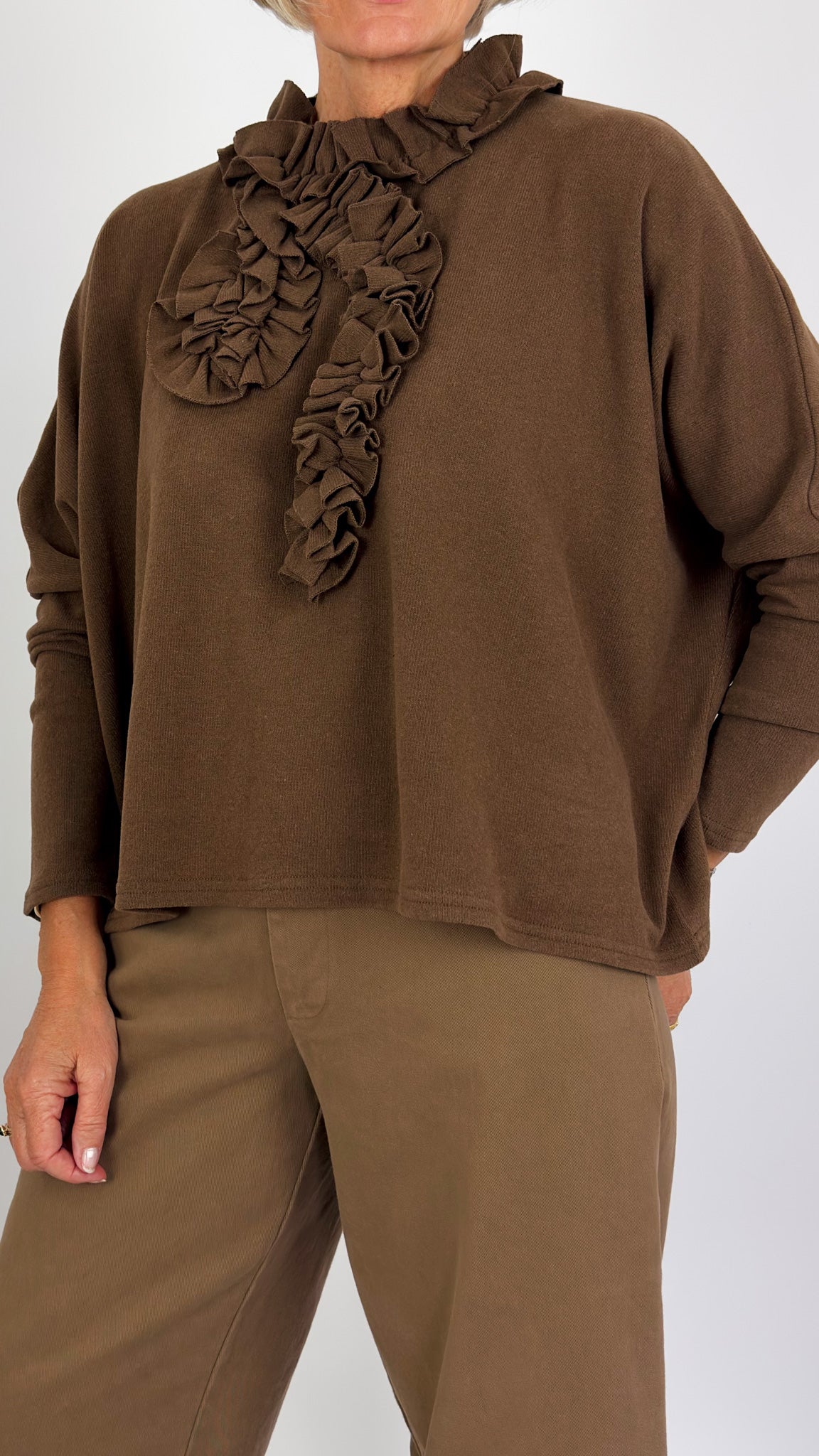 Neirami 304 Ruched Jumper Tobacco