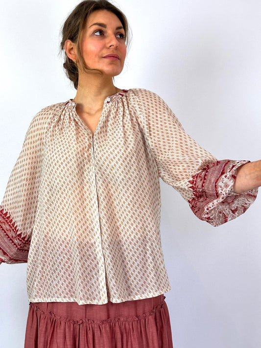 MABE Ode Print Long-Sleeve Blouse Multi