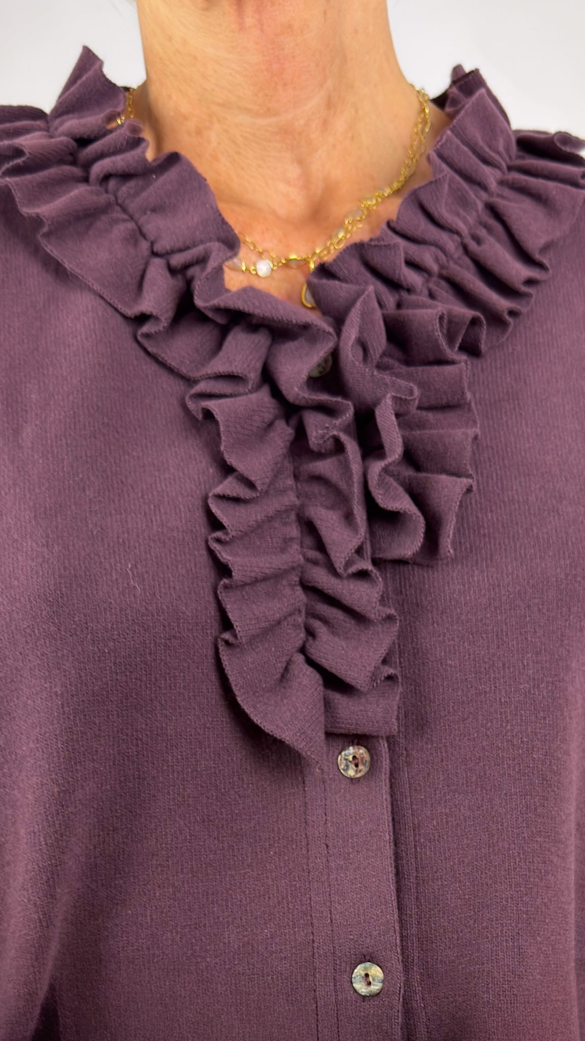Neirami 303 Ruched Cardigan Fig