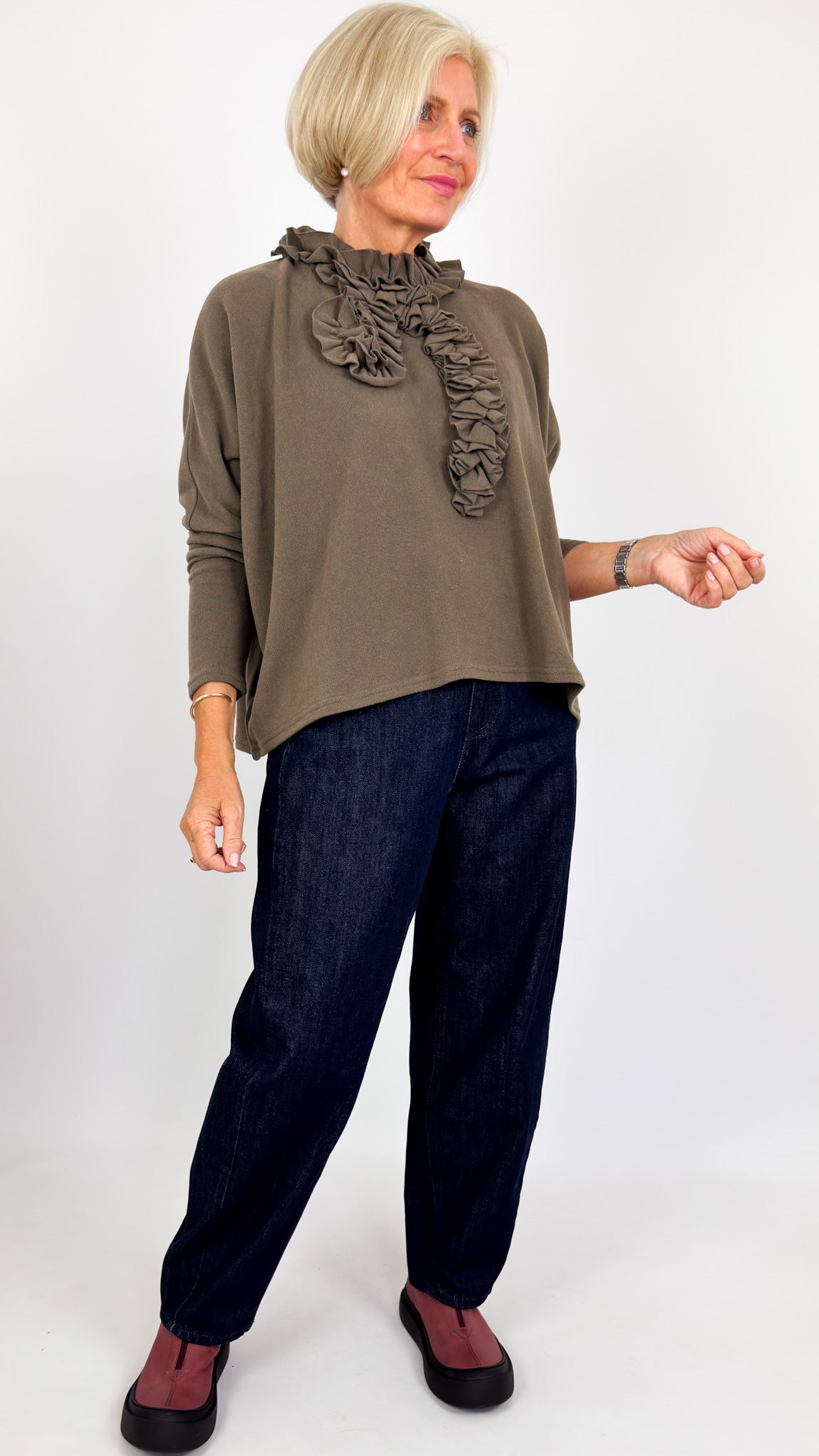 Neirami 304 Ruched Jumper Twig