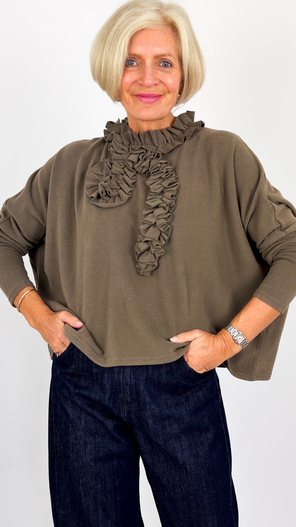 Neirami 304 Ruched Jumper Twig