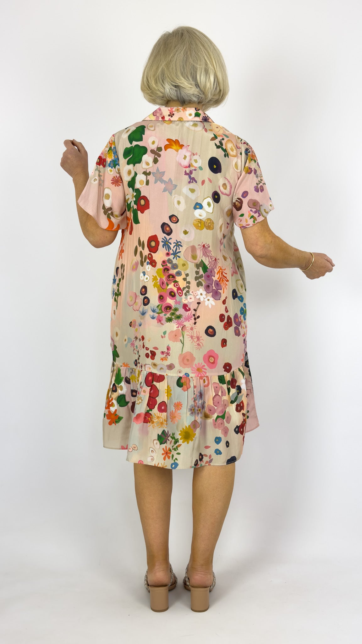 Beetroot Haruki Dress Floral Garland