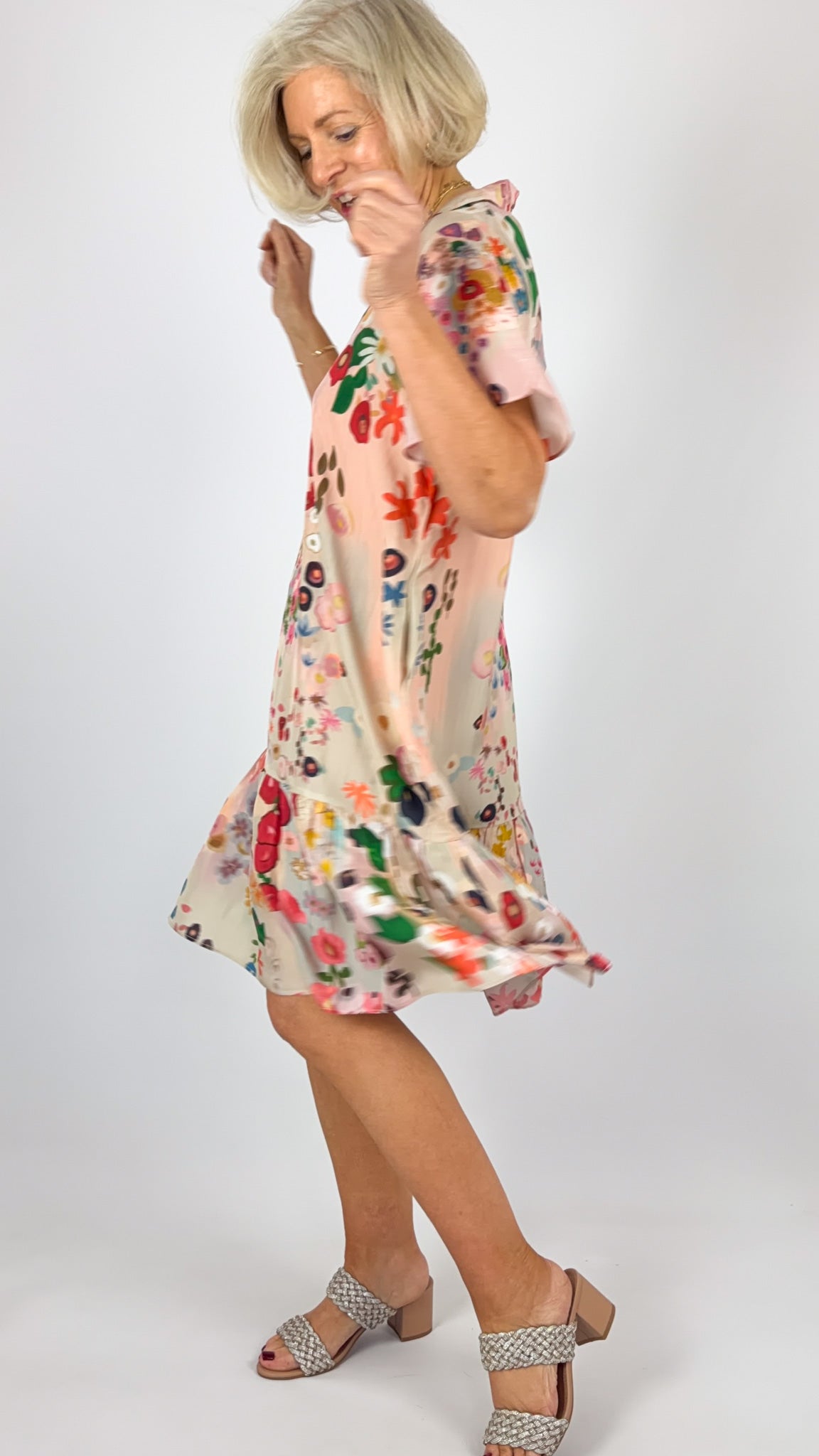 Beetroot Haruki Dress Floral Garland