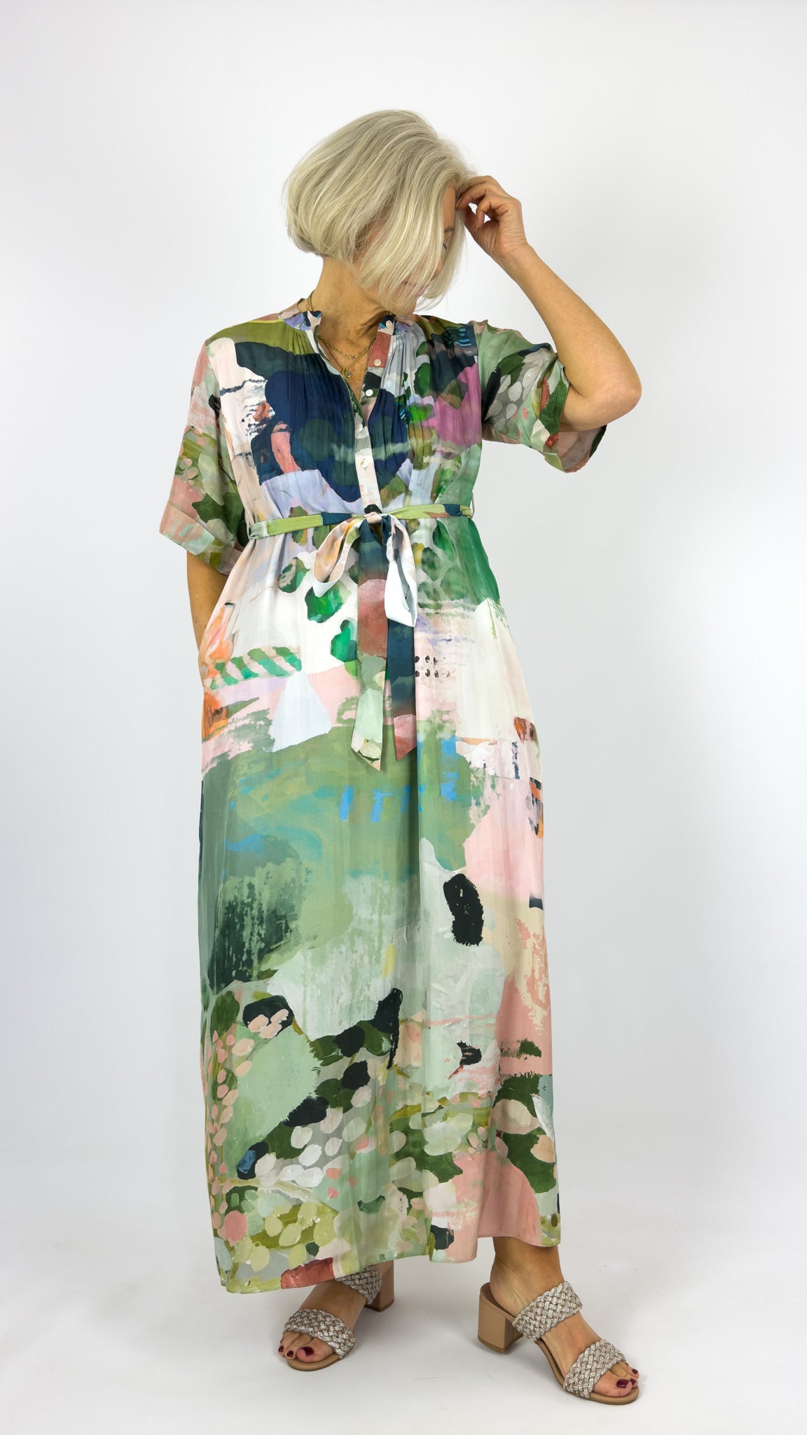 Beetroot Tsuki Dress Echo Garden