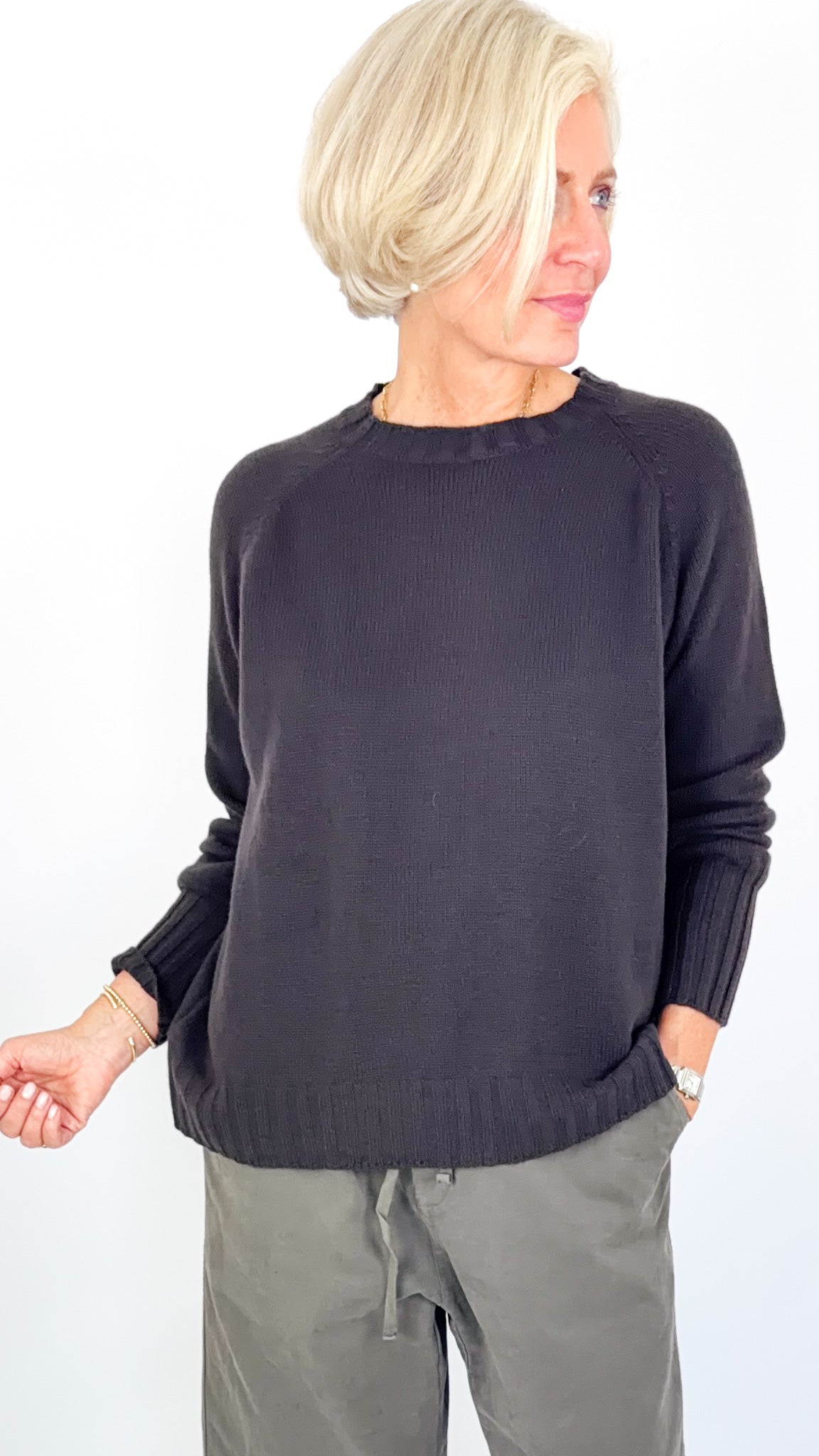 Album Di Famiglia WS Girocollo Raglan Jumper Brown