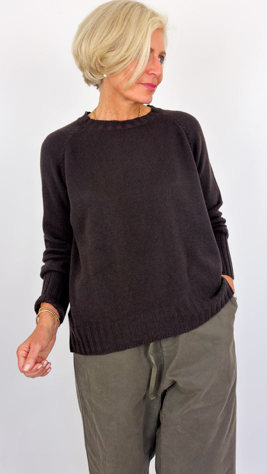 Album Di Famiglia WS Girocollo Raglan Jumper Brown