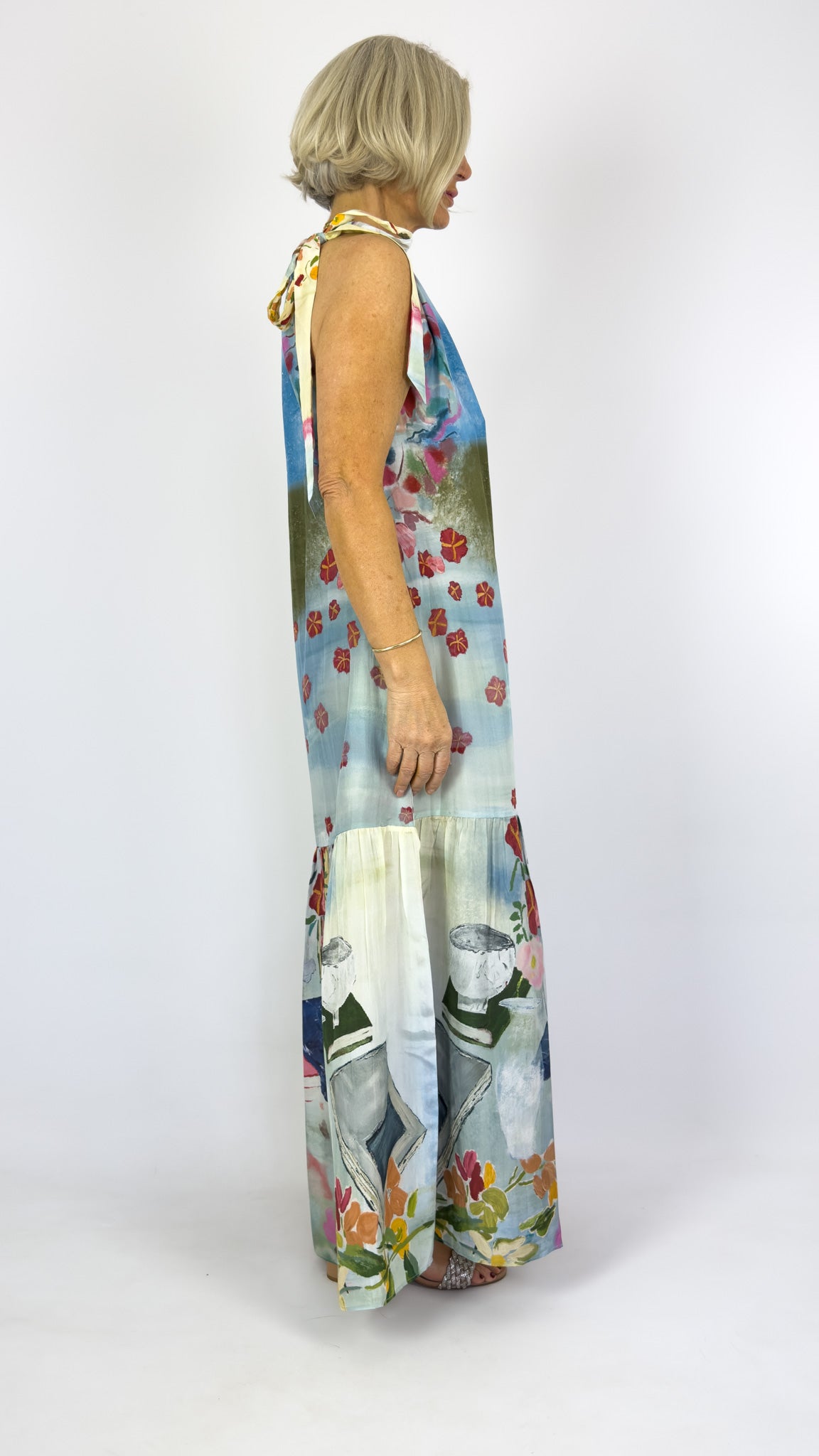 Beetroot Ikigai Dress Calligraphy Grid