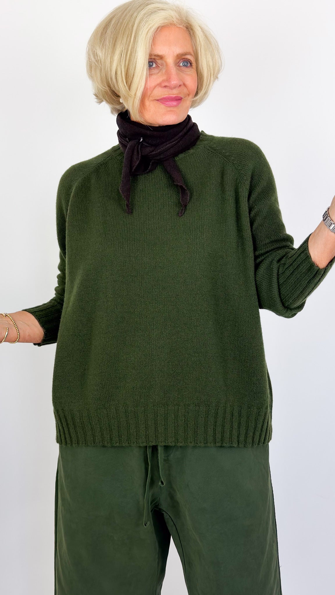 Album Di Famiglia WS Girocollo Raglan Jumper Forest