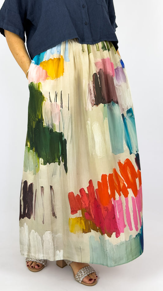 Beetroot Ivy Skirt Silk Stroke