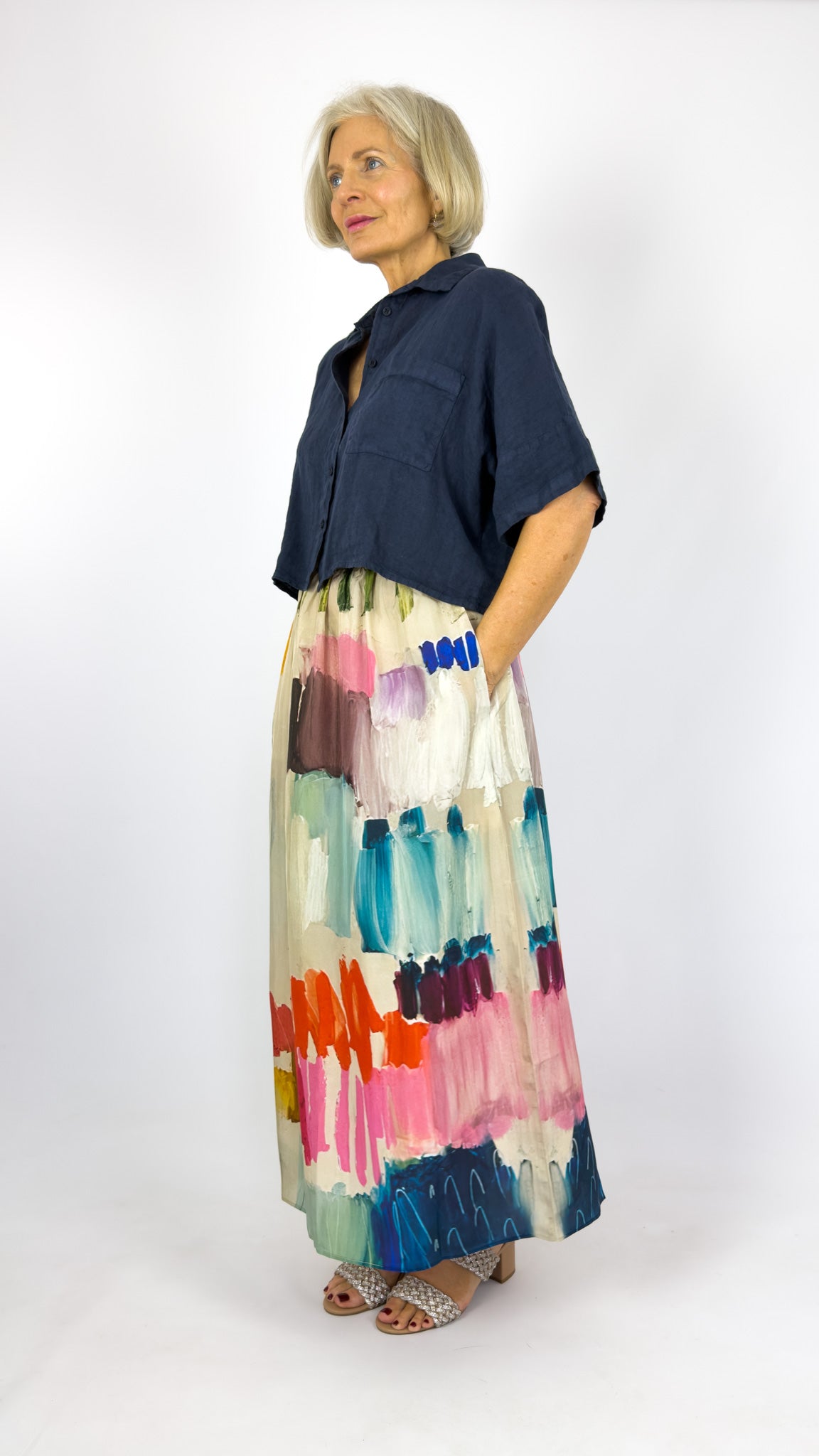 Beetroot Ivy Skirt Silk Stroke