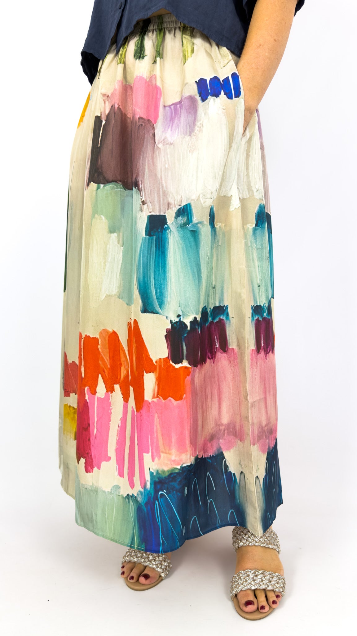 Beetroot Ivy Skirt Silk Stroke