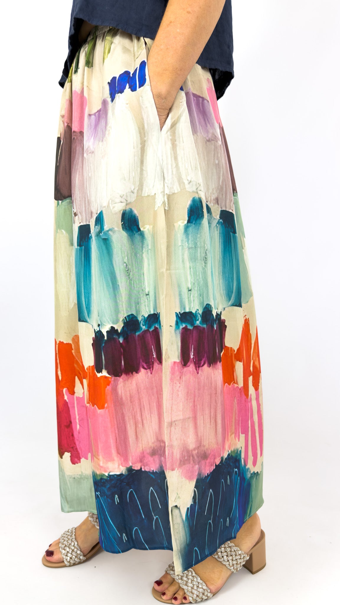 Beetroot Ivy Skirt Silk Stroke