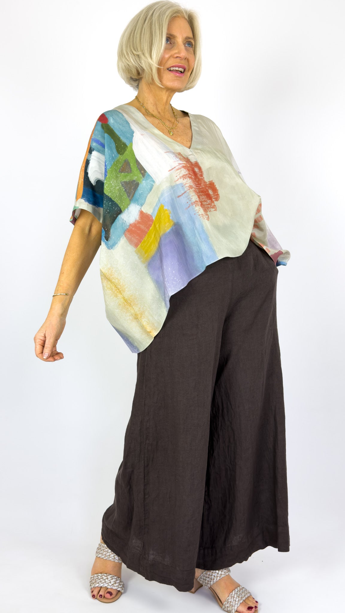 Beetroot Kai Kaftan Blouse Cloud Trace