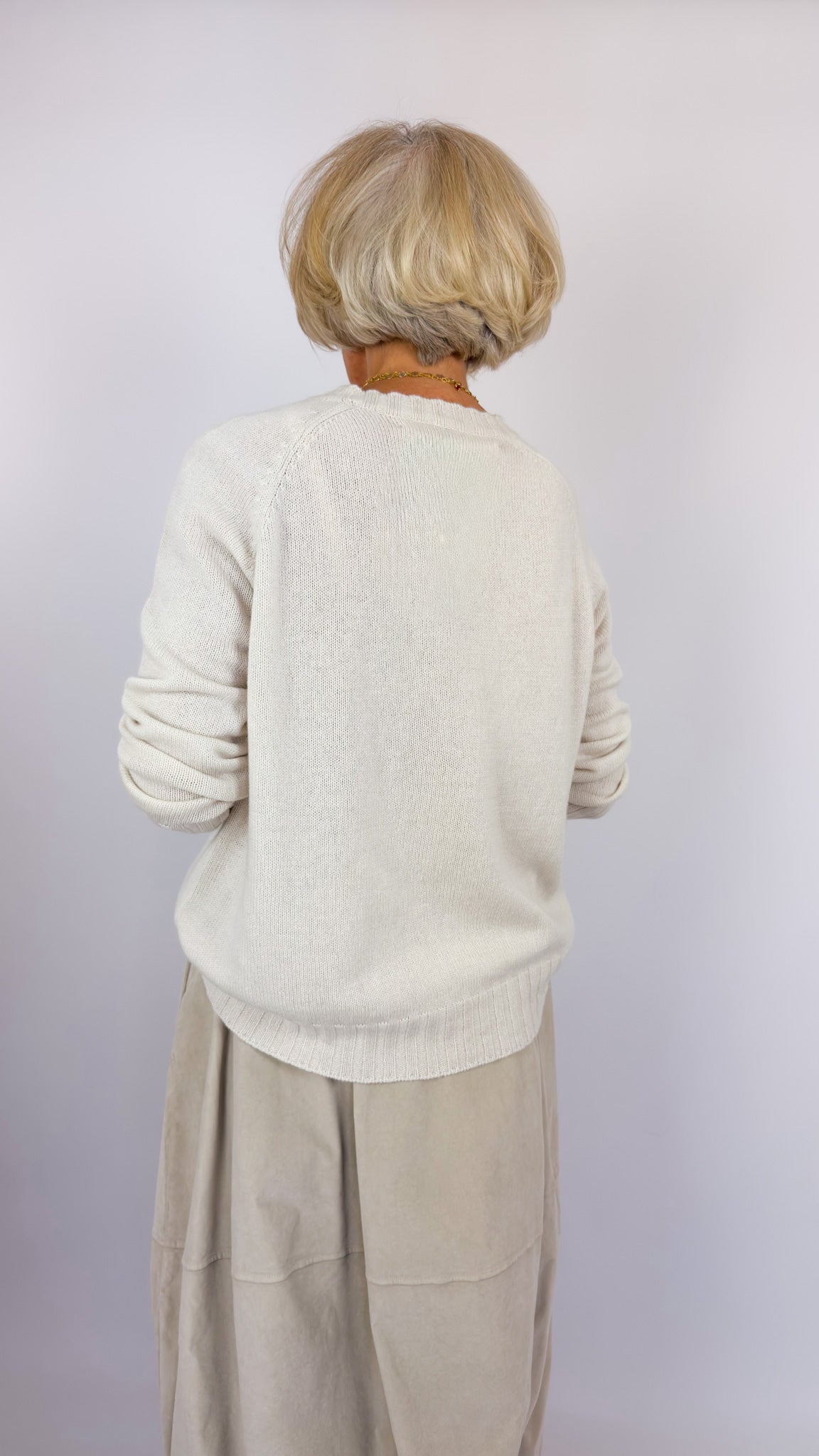 Album Di Famiglia WS Girocollo Raglan Jumper Oatmeal