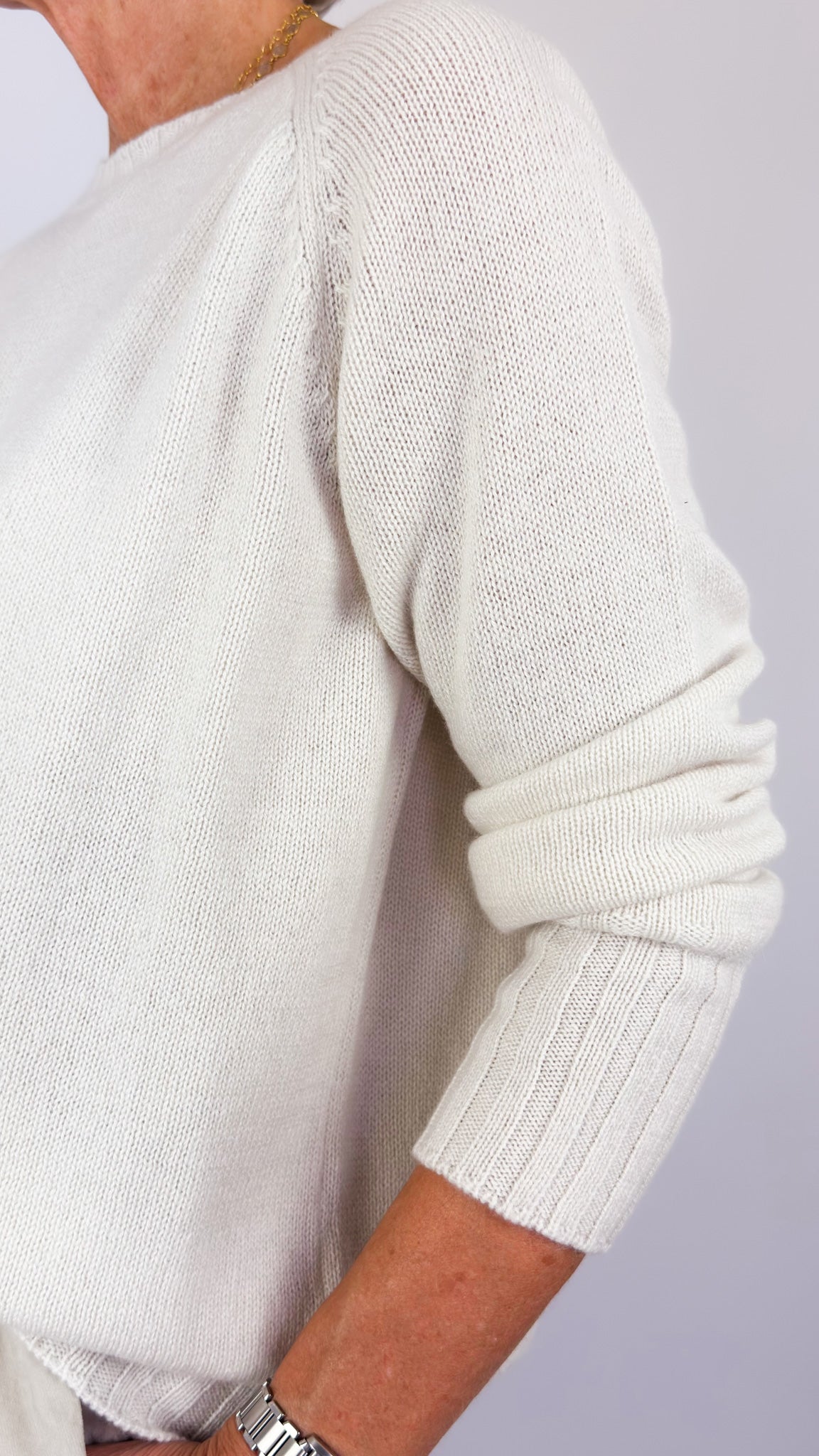 Album Di Famiglia WS Girocollo Raglan Jumper Oatmeal