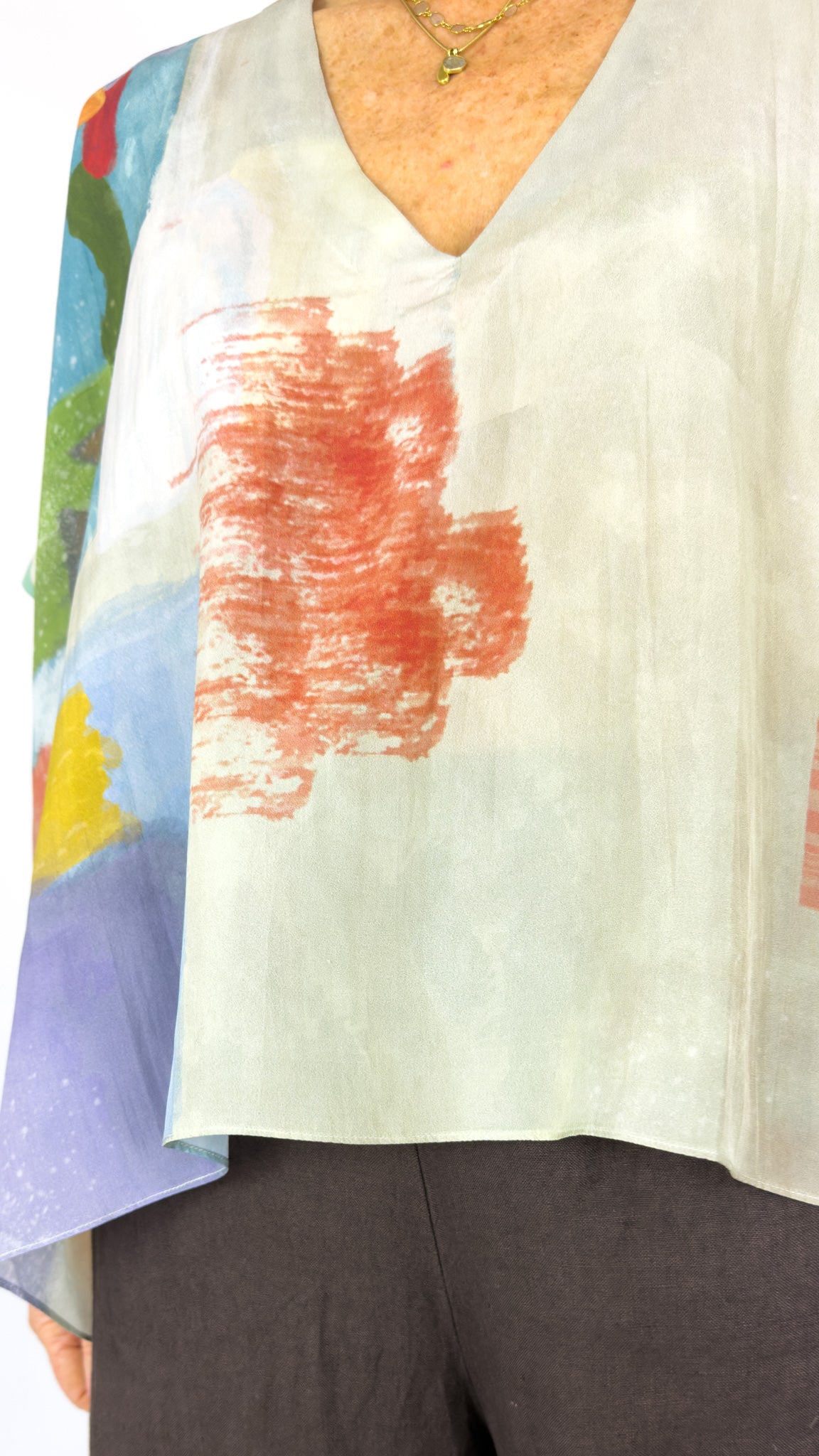 Beetroot Kai Kaftan Blouse Cloud Trace