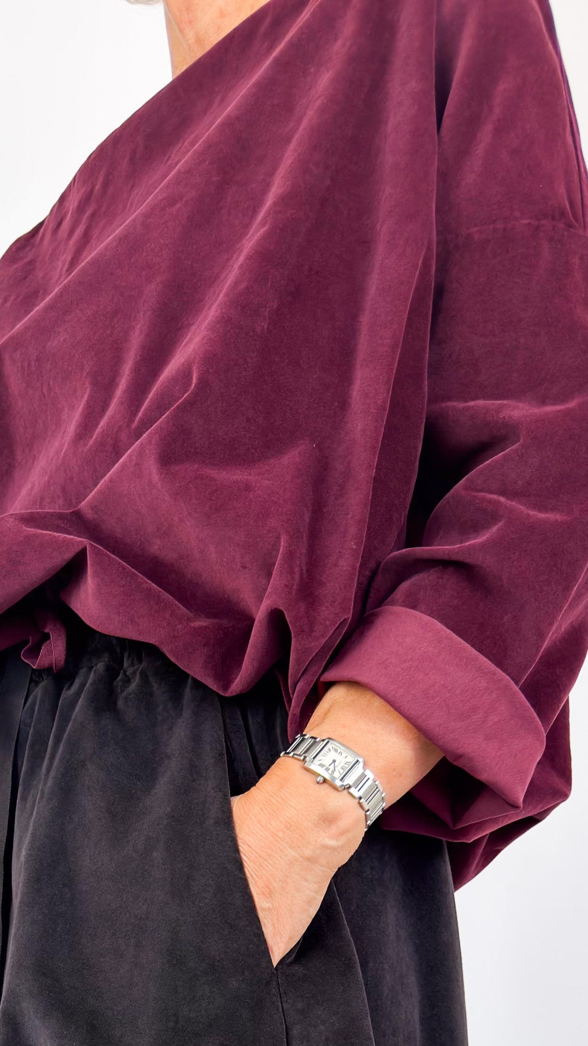 Album Di Famiglia V Drawstring Blouse Wine