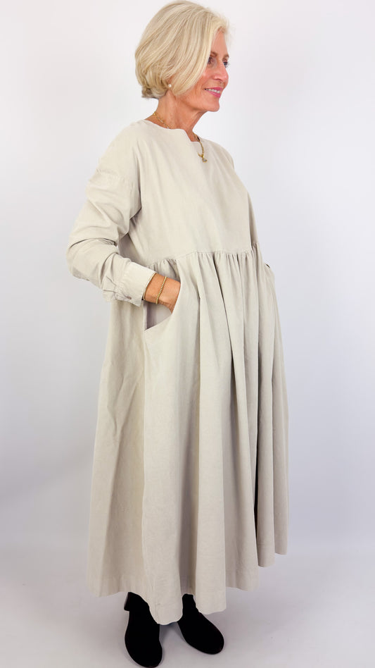 Album Di Famiglia V Round-Neck Dress Oatmeal