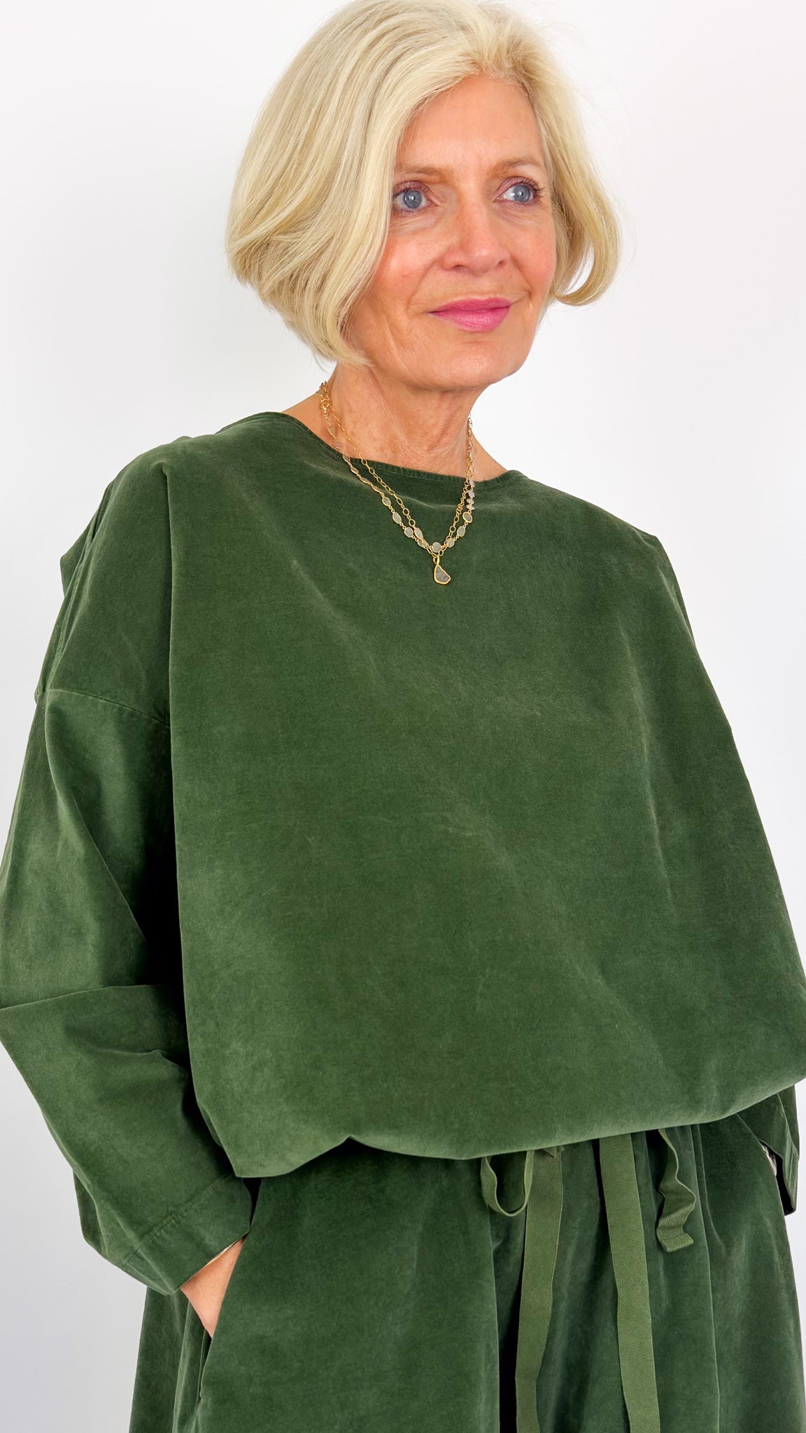 Album Di Famiglia V Drawstring Blouse Forest