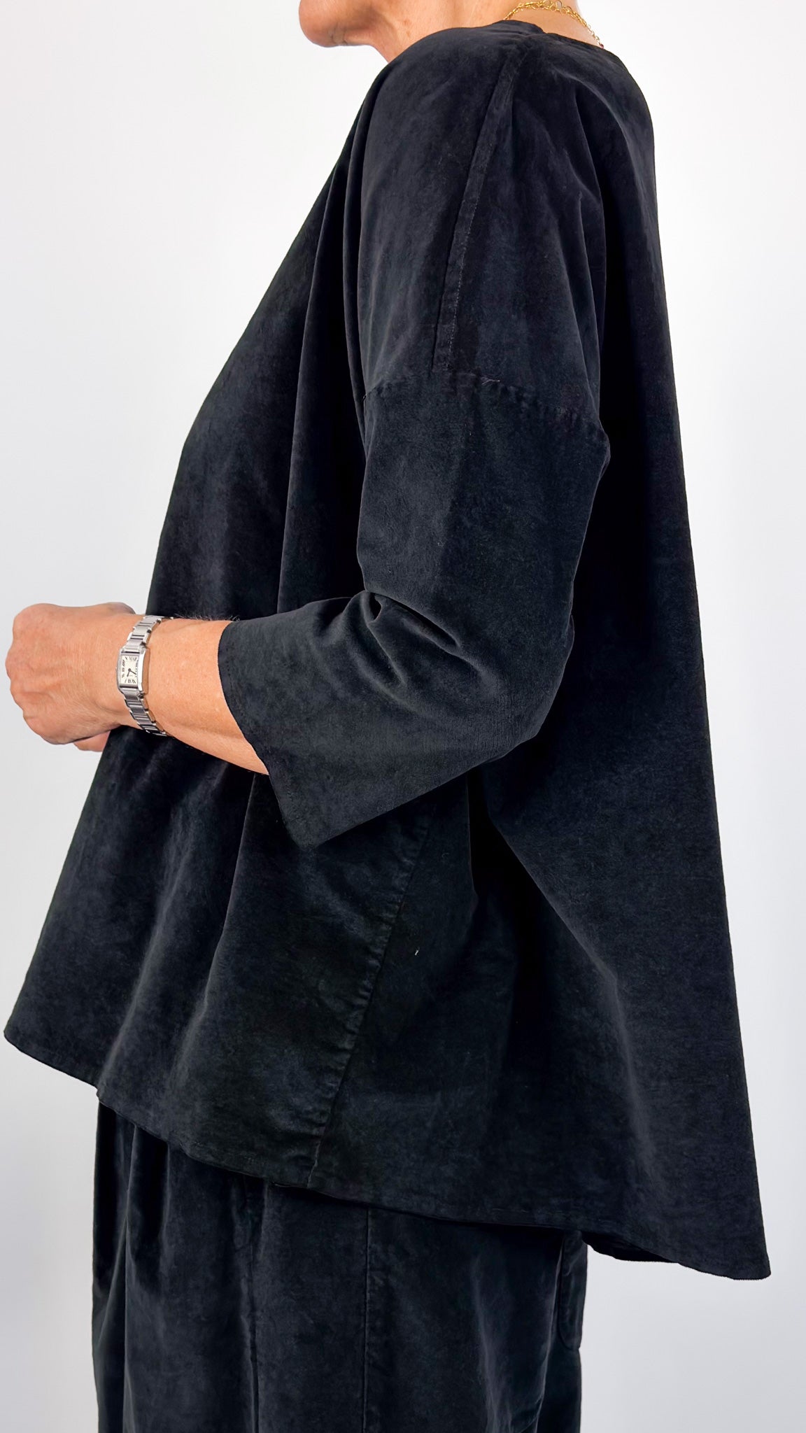 Album Di Famiglia Boatneck V Blouse Black