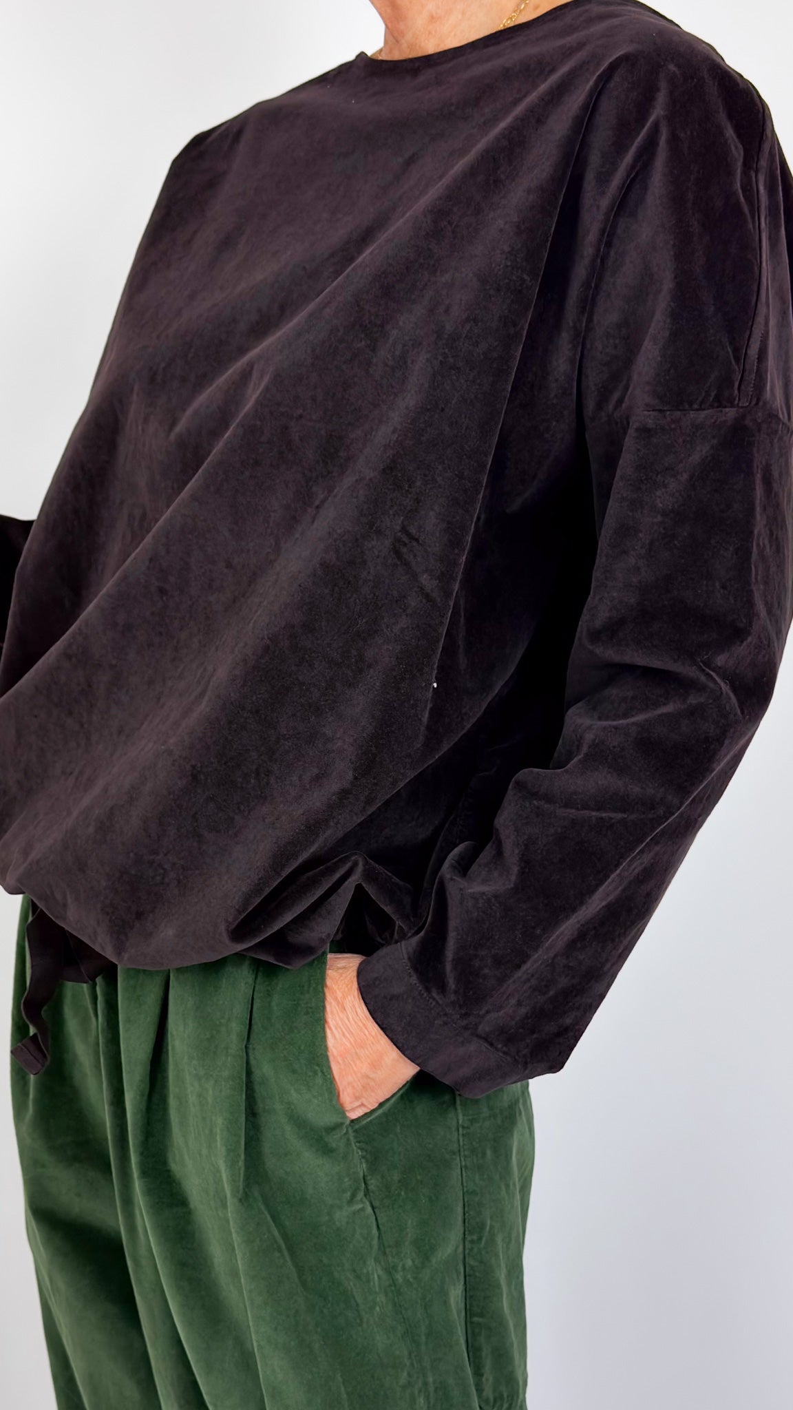 Album Di Famiglia V Drawstring Blouse Brown