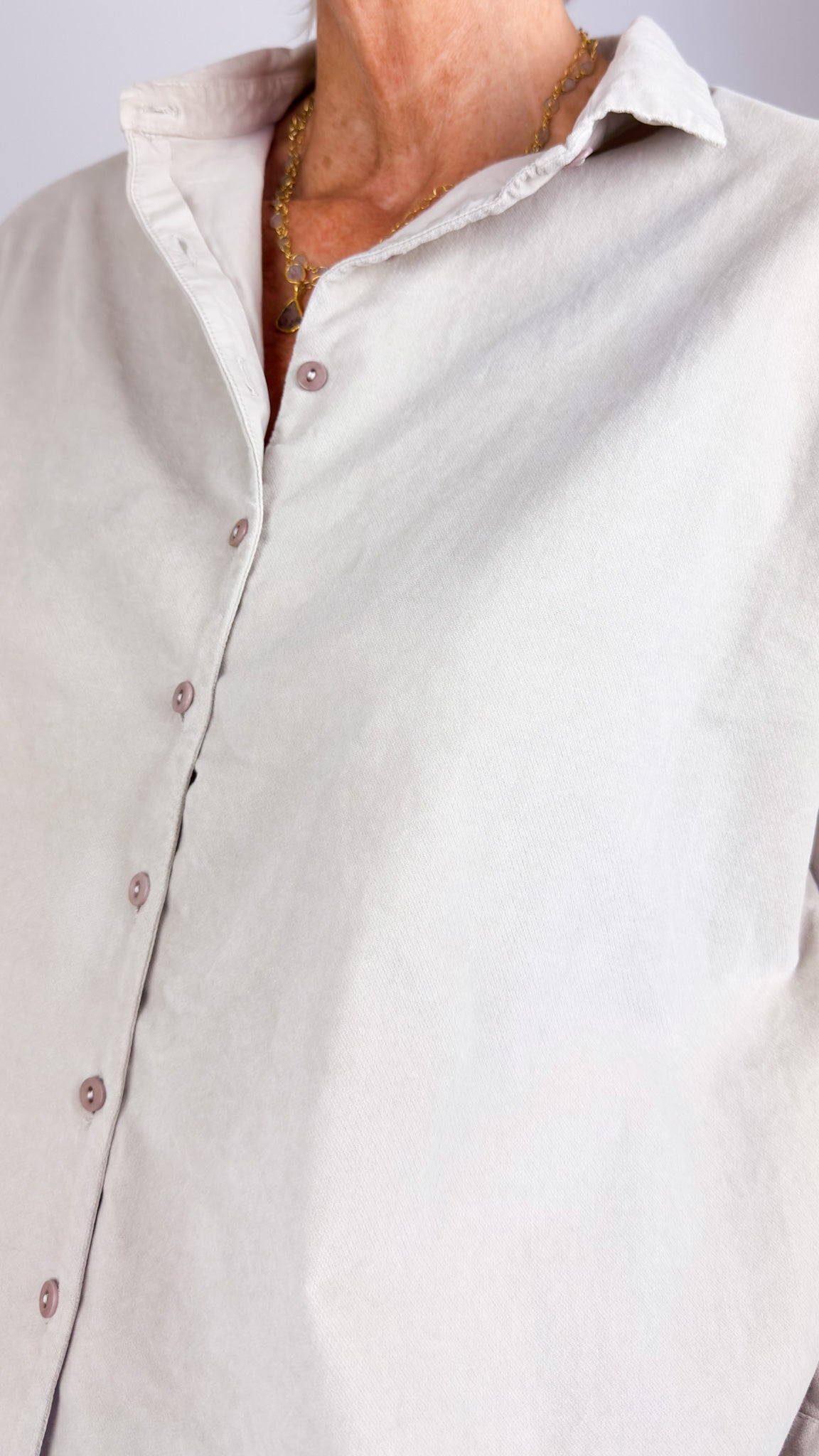 Album Di Famiglia V Collar Shirt Oatmeal