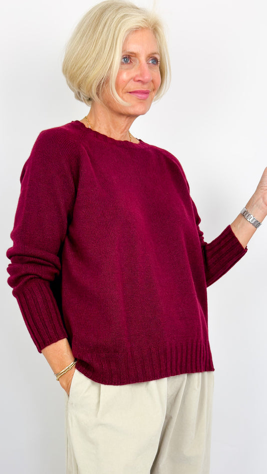 Album Di Famiglia WS Girocollo Raglan Jumper Wine