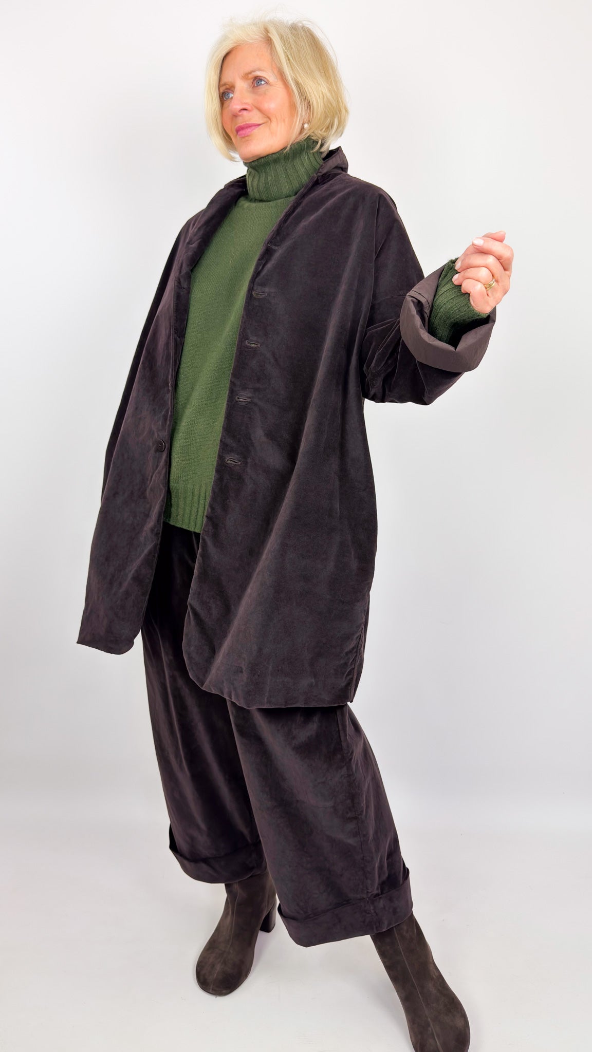 Album Di Famiglia V Long Blazer Brown