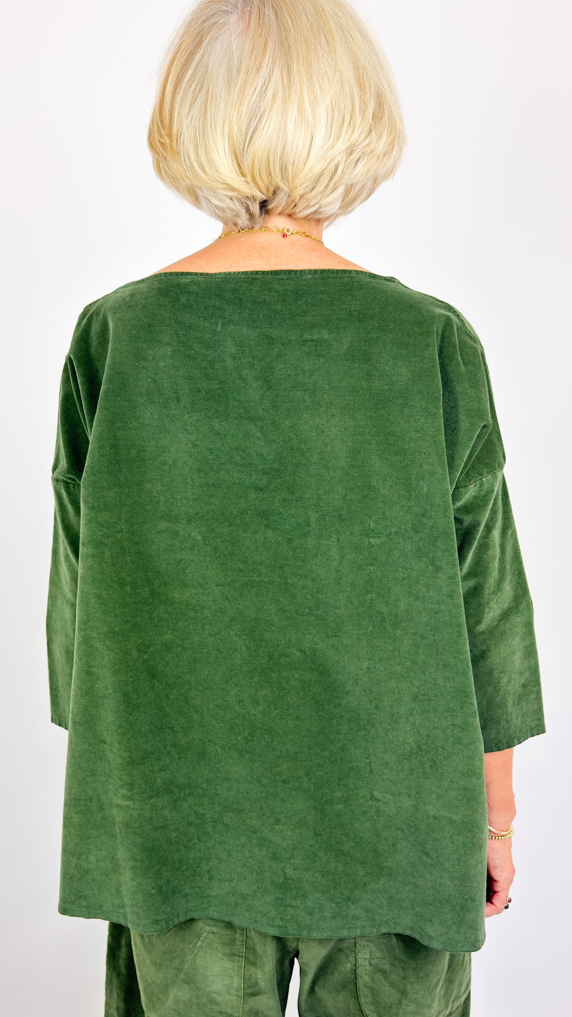 Album Di Famiglia Boatneck V Blouse Forest