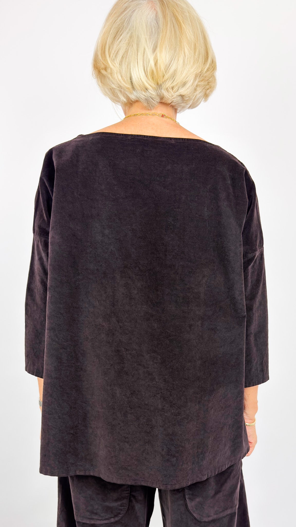 Album Di Famiglia Boatneck V Blouse Brown