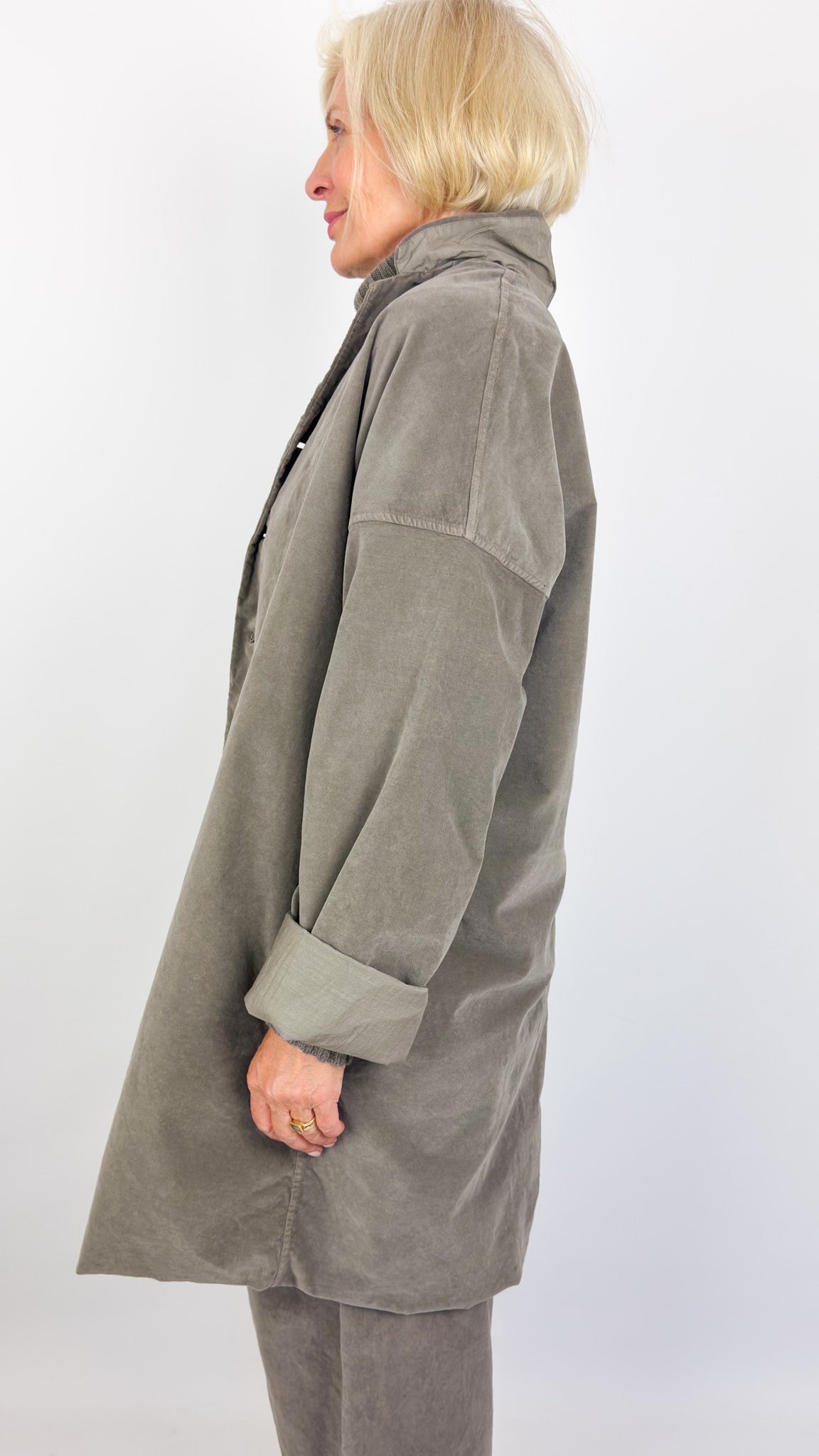 Album Di Famiglia V Long Blazer Taupe