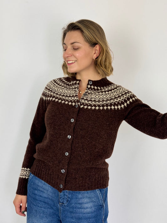 Cordelia James Hannah Cardigan Marron/Vanilla