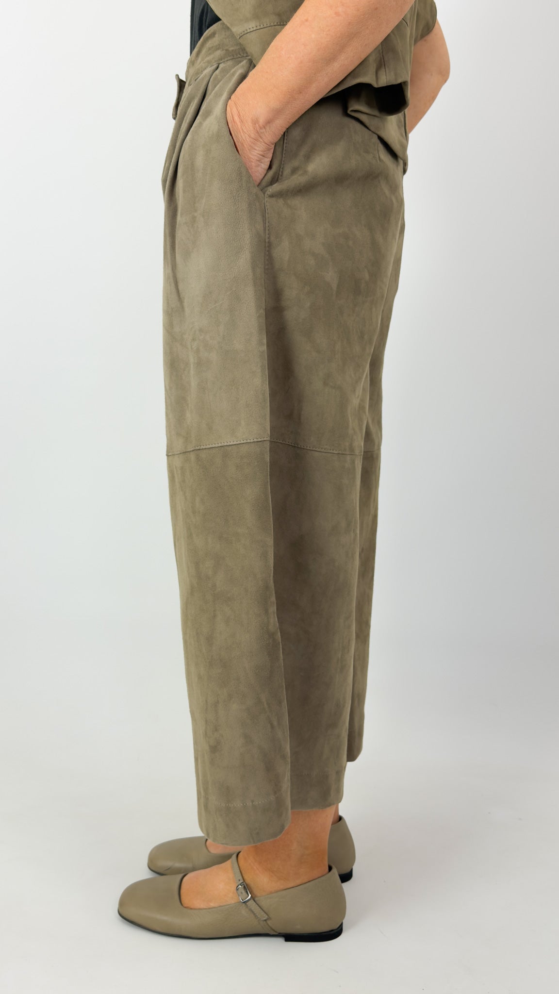 Sort Aarhus Suede Wide Trousers