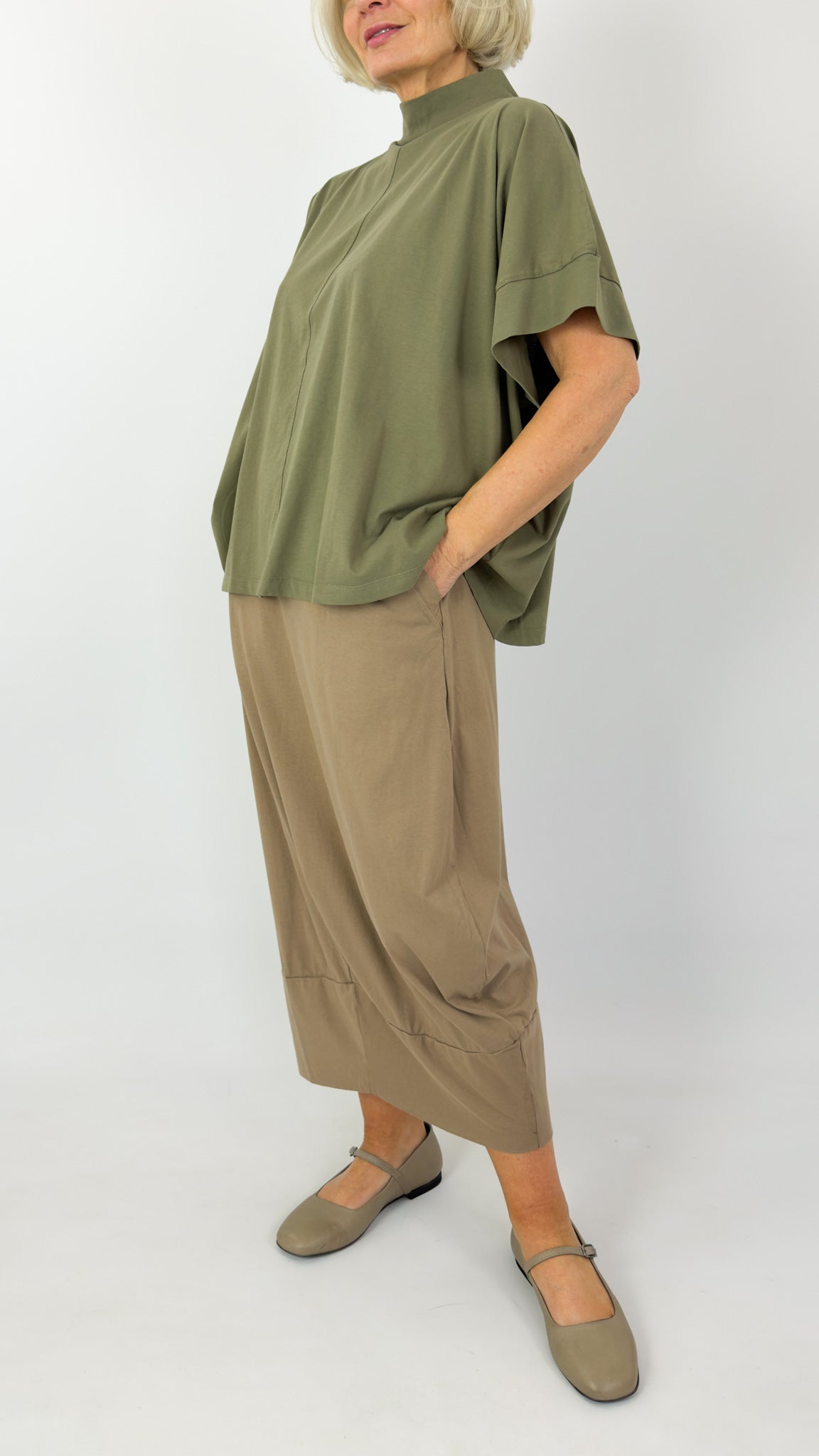 Sort Aarhus Jersey Skirt Taupe