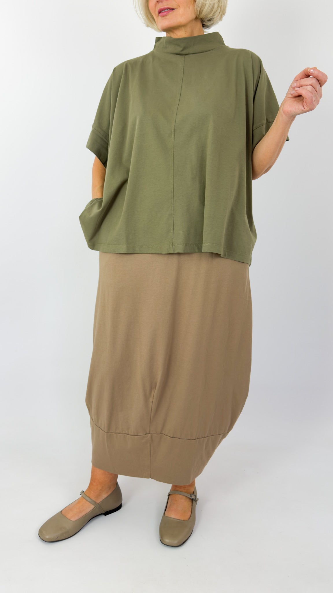 Sort Aarhus Oversized Blouse Stone