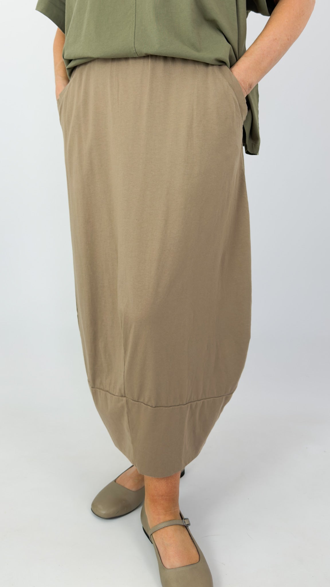 Sort Aarhus Jersey Skirt Taupe