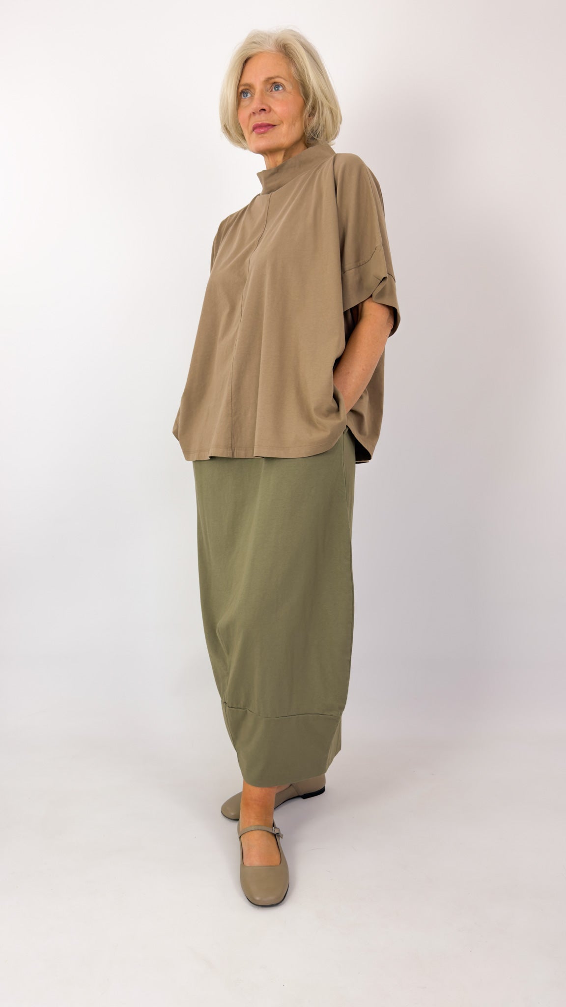 Sort Aarhus Oversized Blouse Taupe