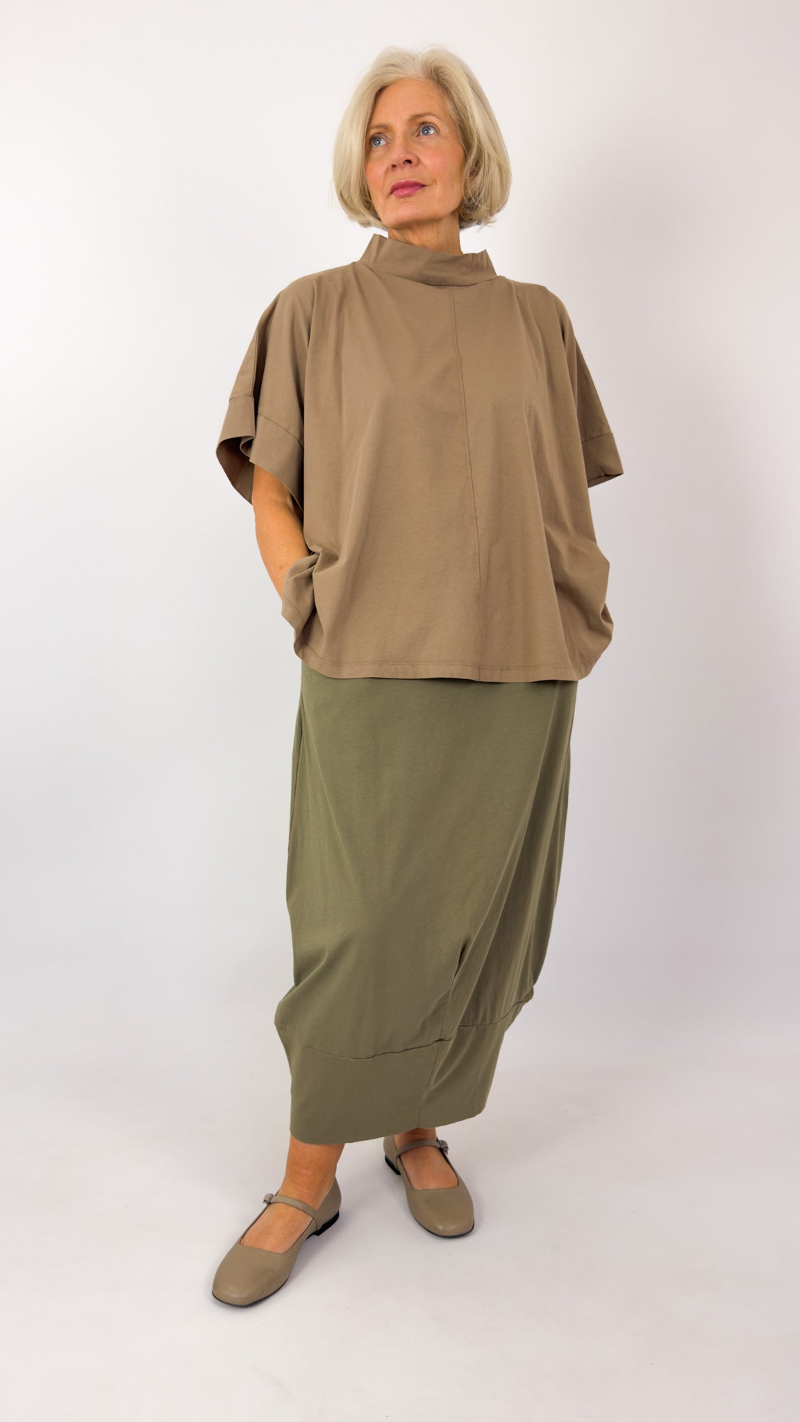 Sort Aarhus Jersey Skirt Stone