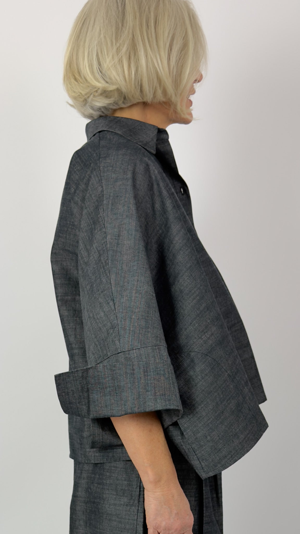 Sort Aarhus Mik Boxy Shirt Blue/Grey