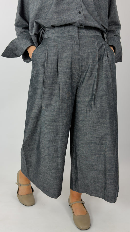 Sort Aarhus Louia Trousers Blue/Grey