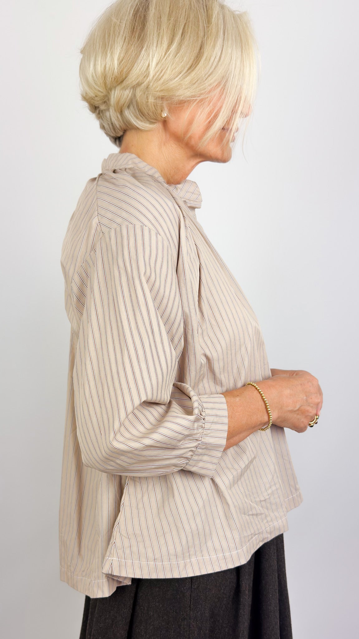 Gallego Desportes 413 Blouse Brown Stripe