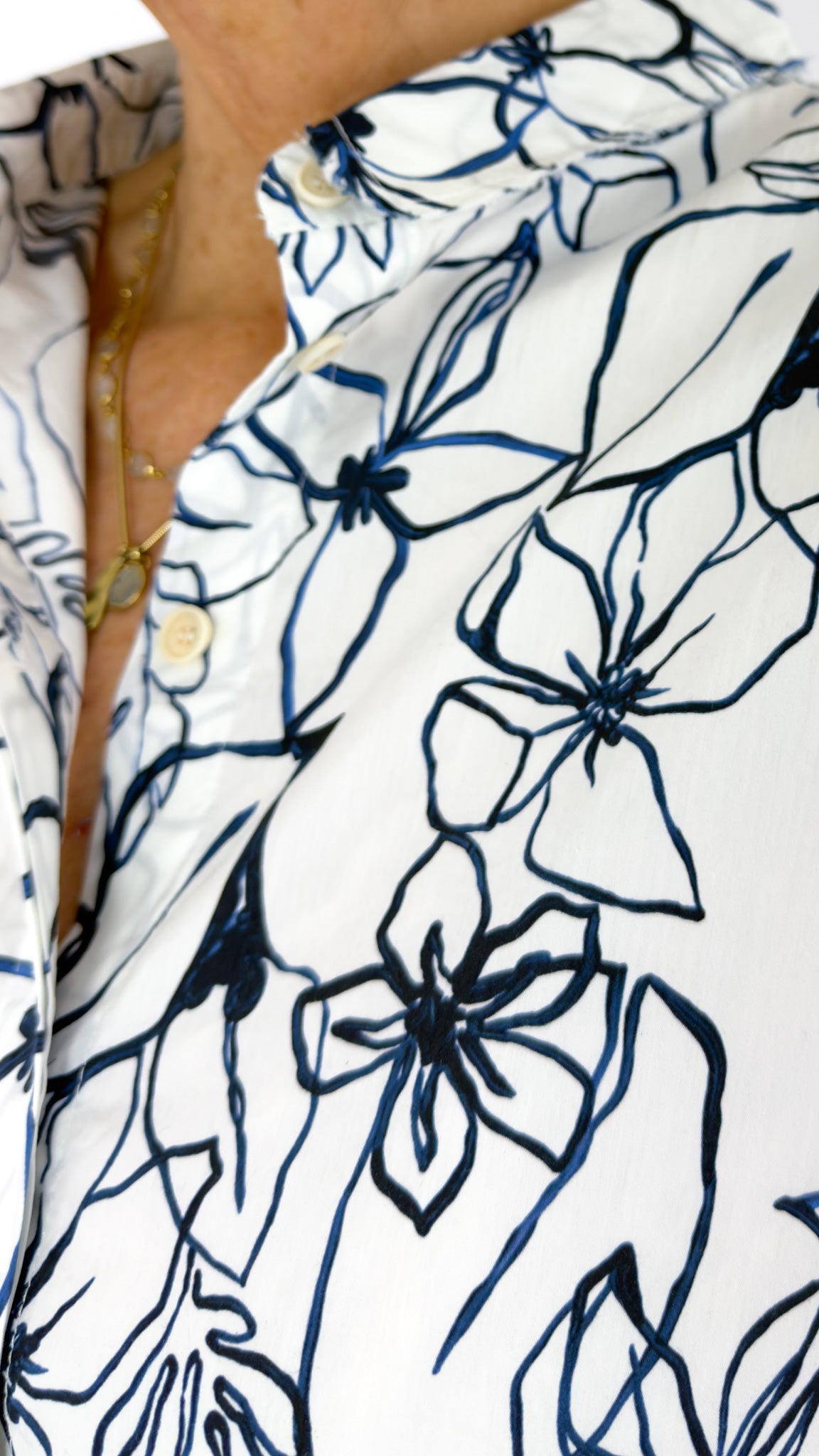 Aequamente 158 Shirt Blue Flowers