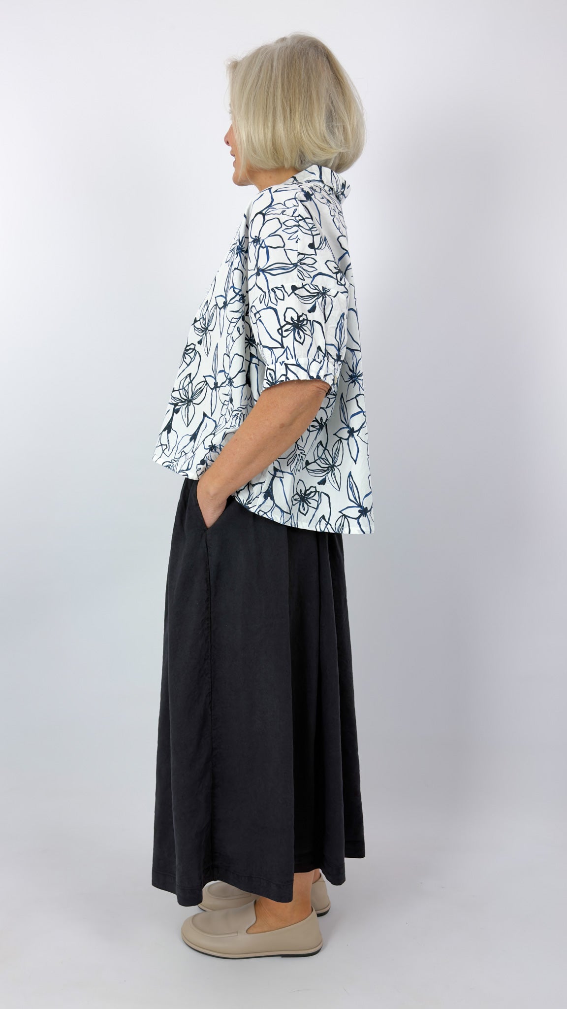 Aequamente 158 Shirt Blue Flowers