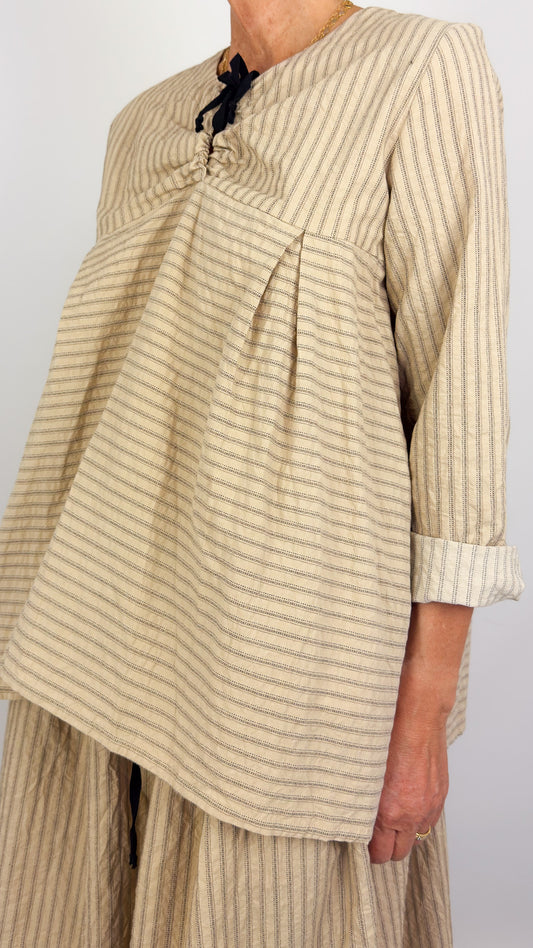 Barbara Lang ERC II Blouse Beige Stripe