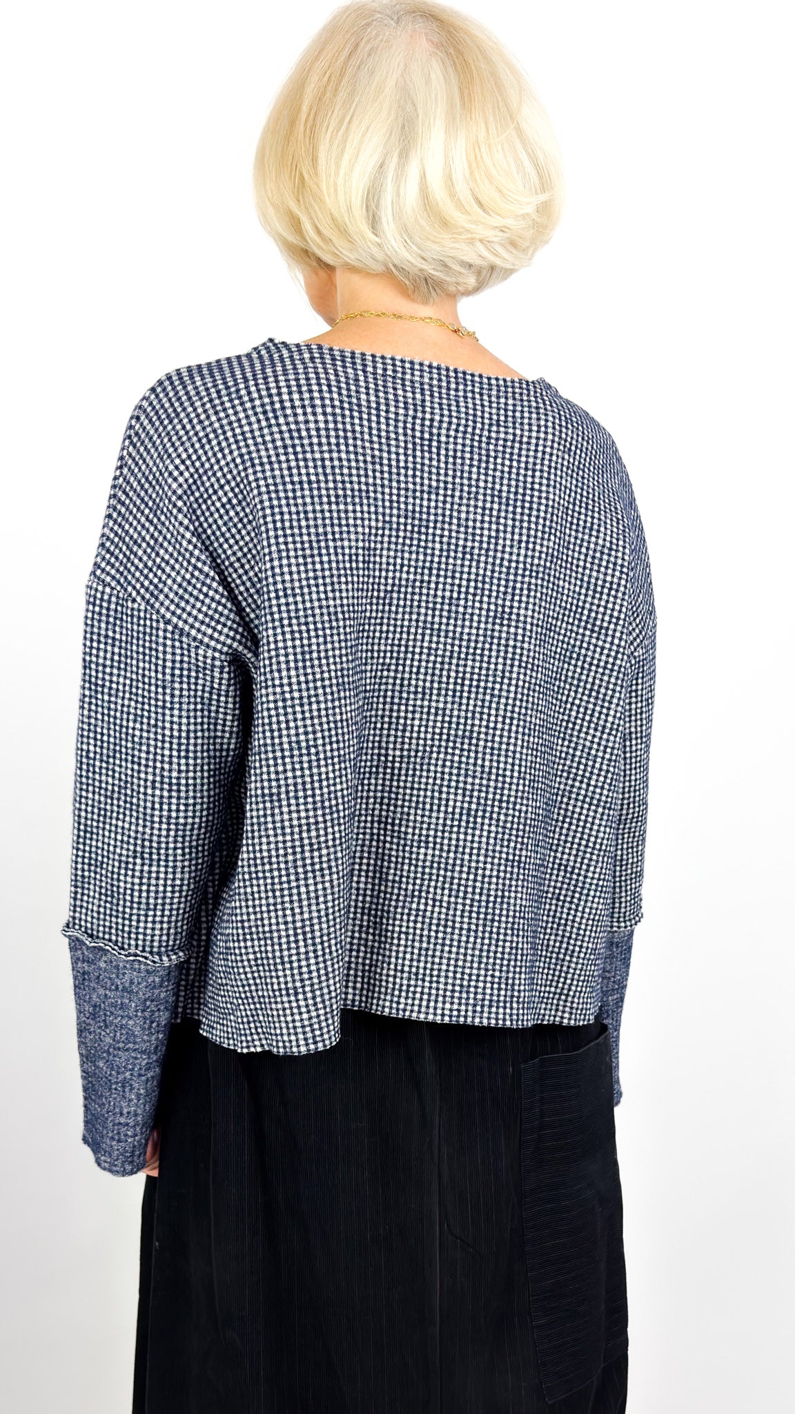 Barbara Lang VICI XXIV Blouse Navy Gingham